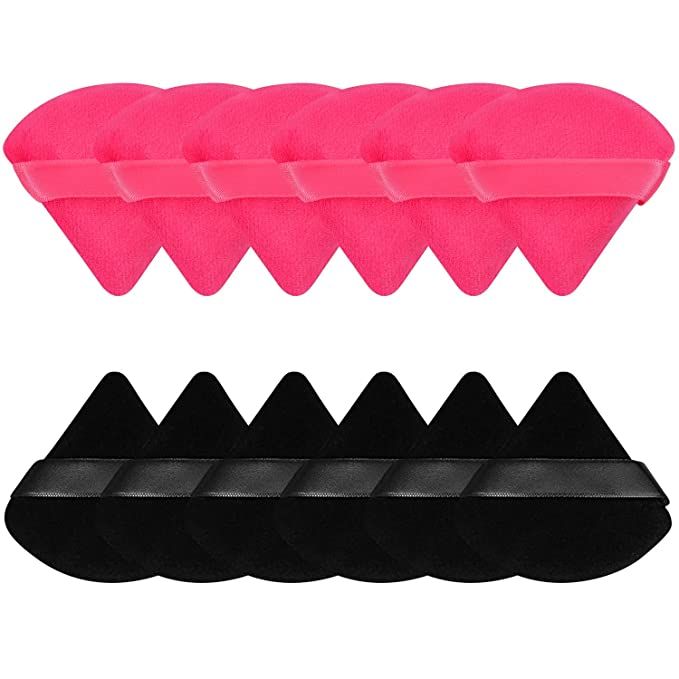 Amazon.com: Powder Puff, 12Pcs Triangle Makeup Puff Velour Face Ultra Soft Powder Puffs for Face ... | Amazon (US)