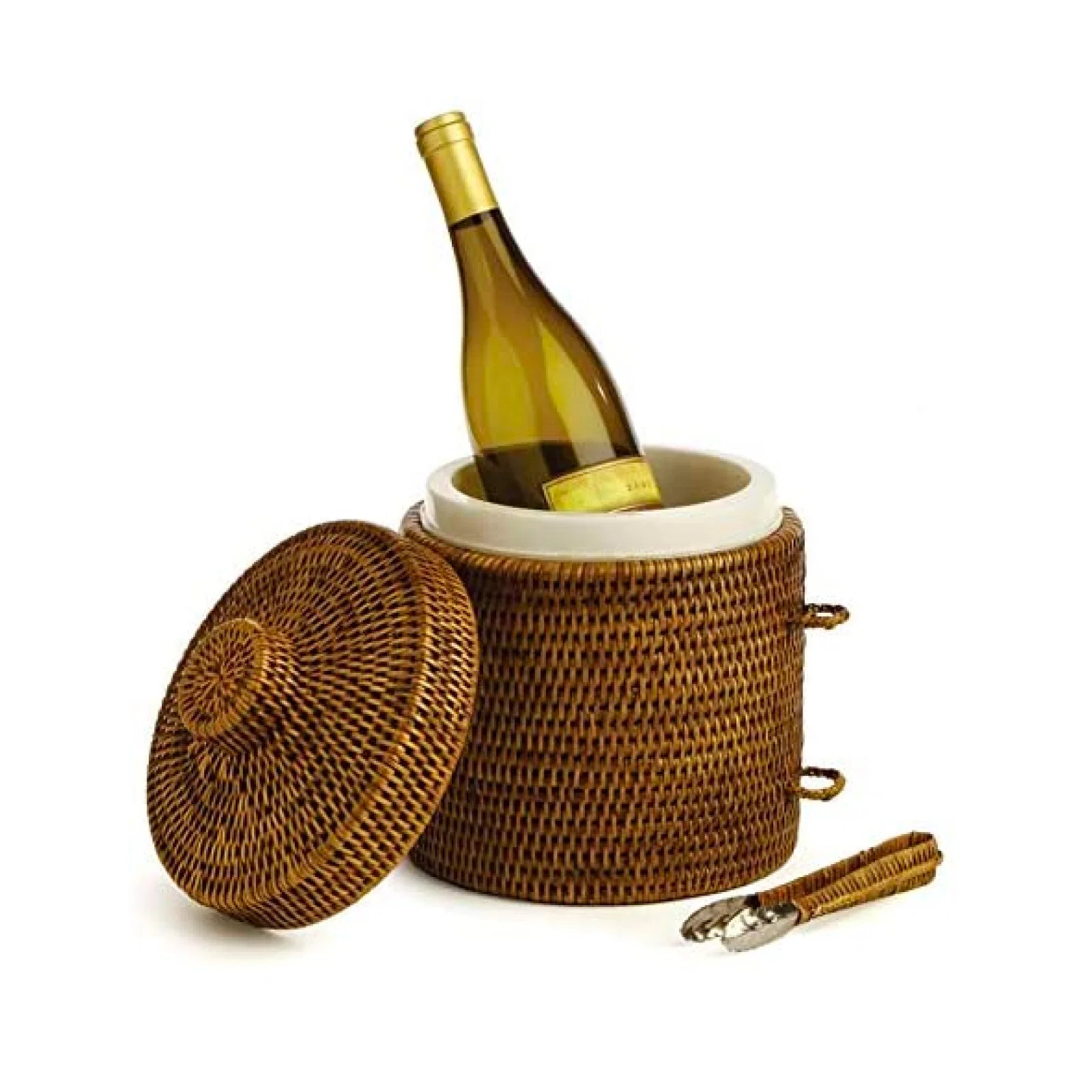 Rattan Ice Box and Tongs | Brooke and Lou