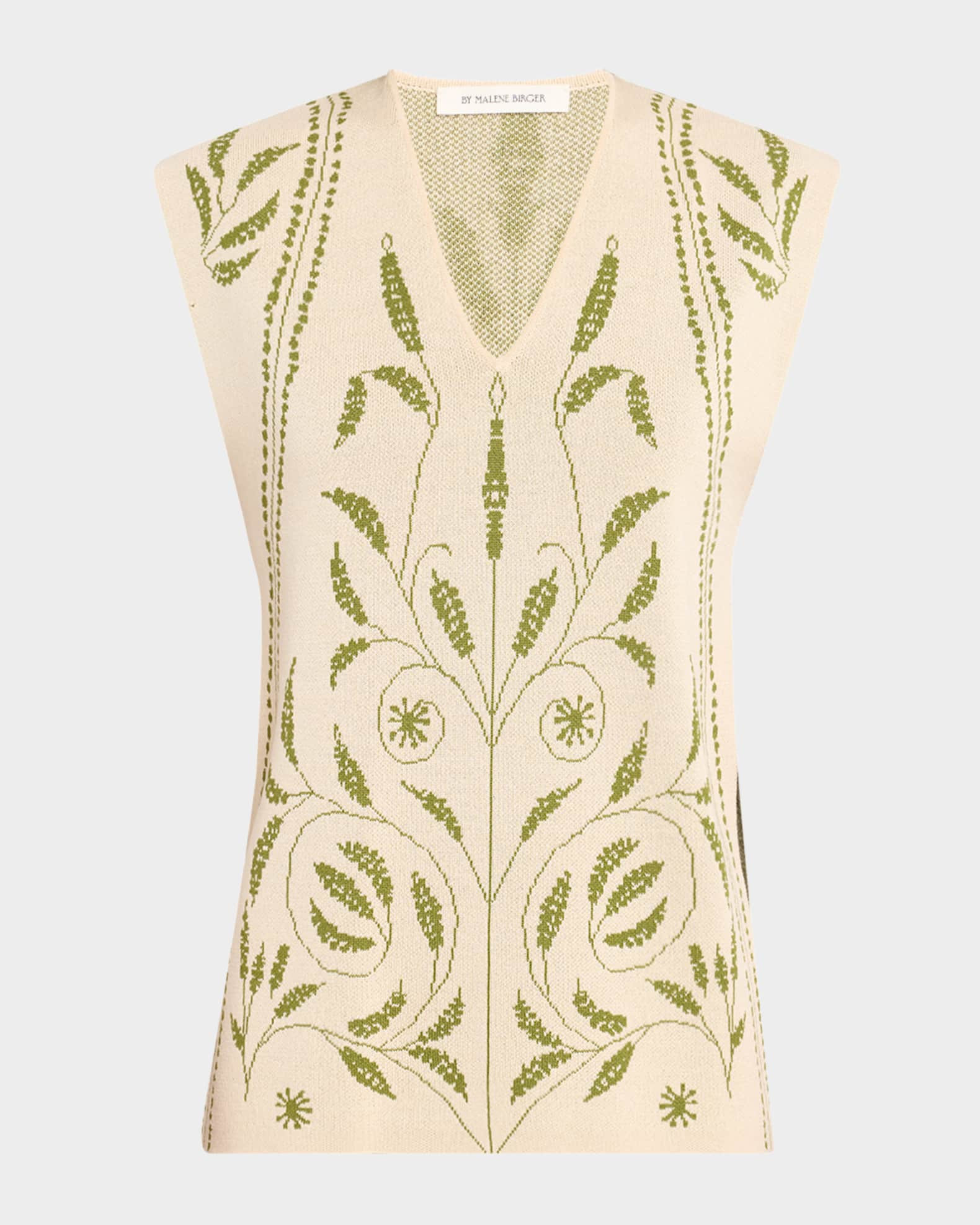 Isolt Botanical Jacquard Knit Vest | Neiman Marcus