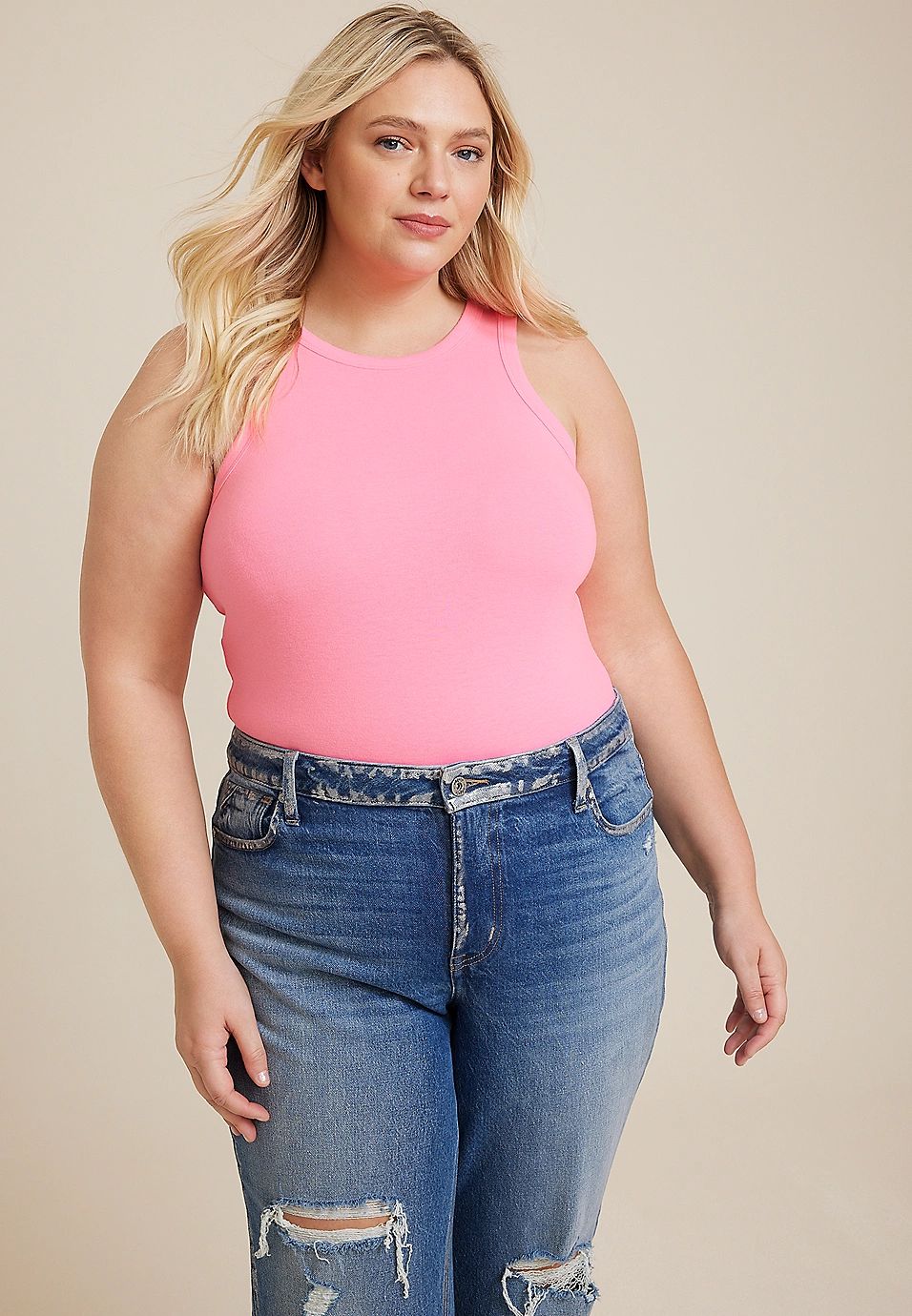 Plus Size Cutaway Racerback Tank Top | Maurices