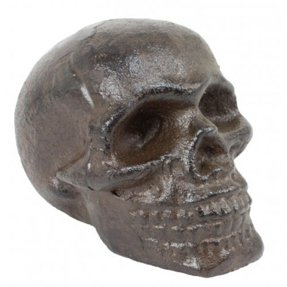 Cast iron Skull paper weight,shelf sitter,,collectable,goth, | Etsy (US)