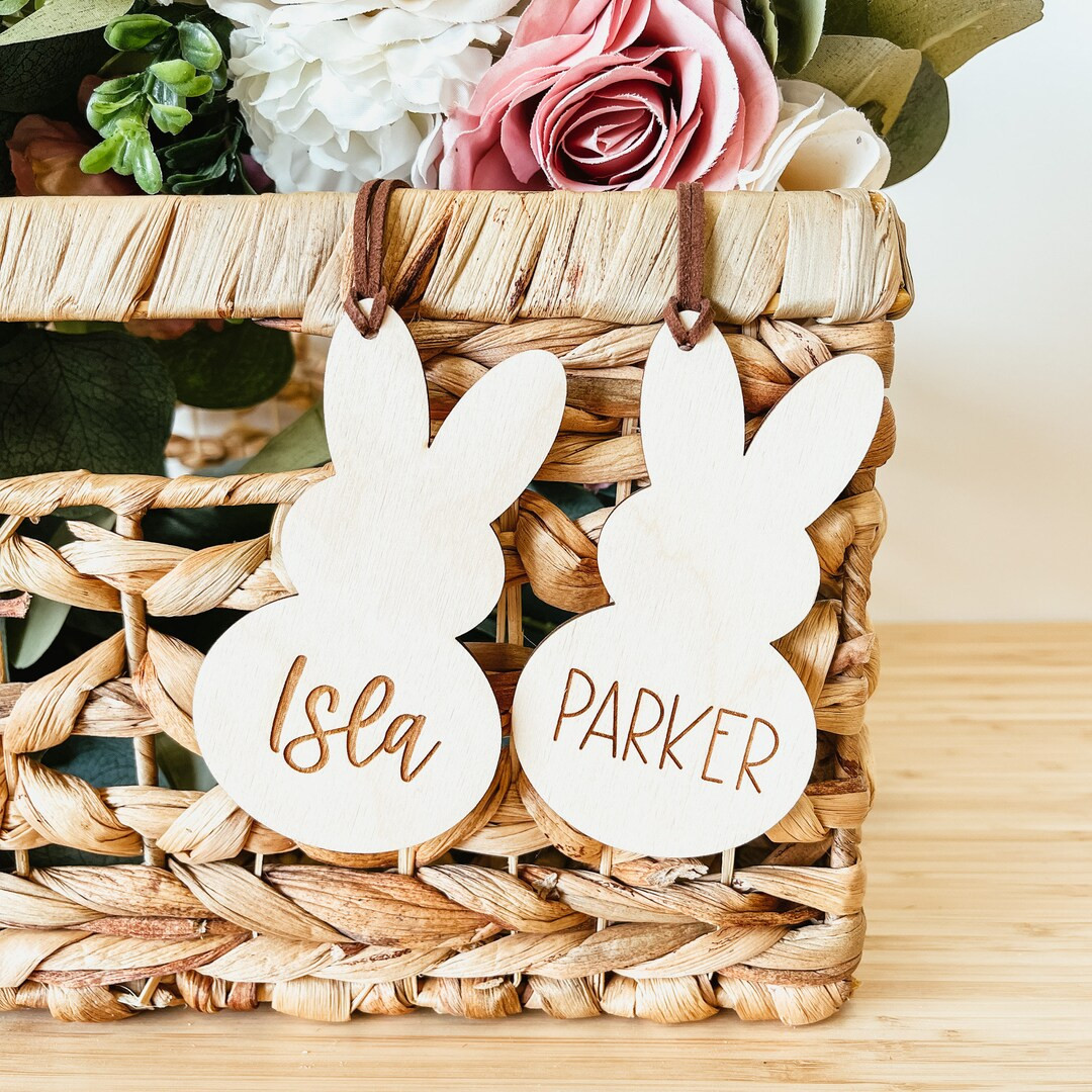 Easter Basket Tag, Personalized Easter Basket Tag, Custom Easter Tag, Wood Bunny Tag, Custom Bunn... | Etsy (US)