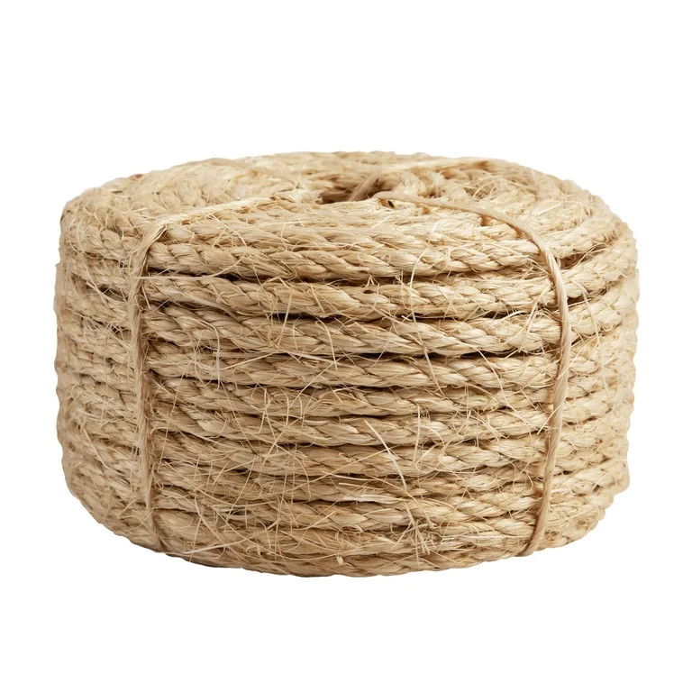 Hyper Tough Item# 8010L-HT, Sisal Twisted Rope, Natural Color, 1/4" x 100', 1 Each | Walmart (US)