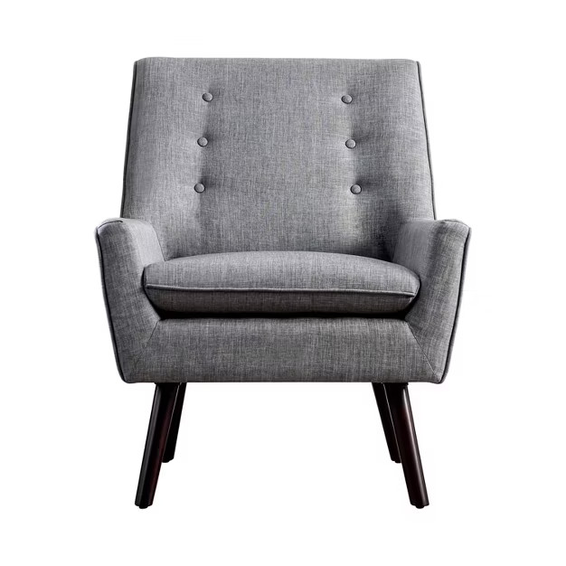 Center Button Tufted Accent Chair Gray - HOMES: Inside + Out | Target