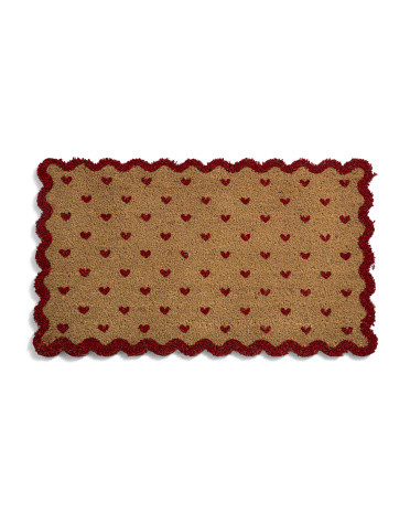 20x34 Tiny Hearts Scallop Edge Coir Doormat | TJ Maxx