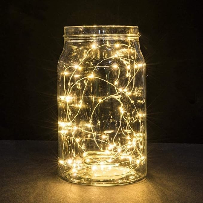 2 Pack Battery 2M 20 LED Silver Wire Fairy String Lights Firefly Lights DIY Decoration with Timer... | Amazon (CA)