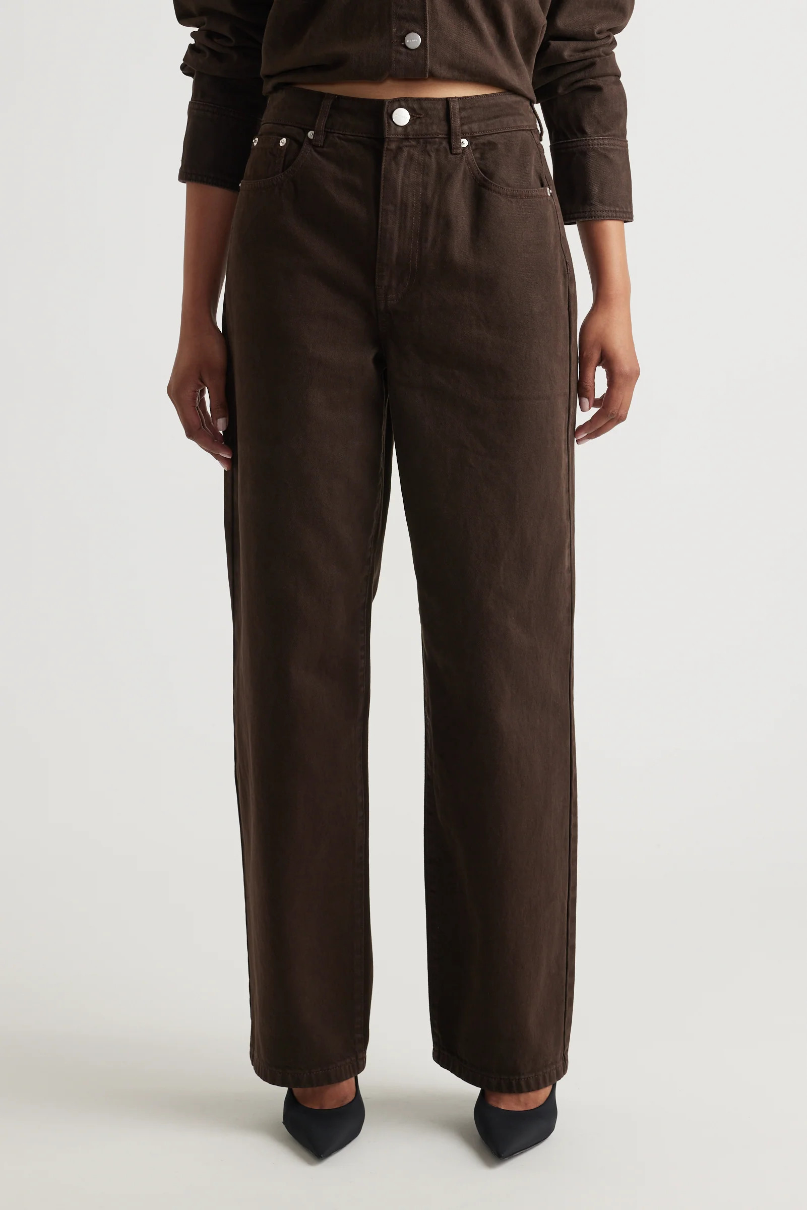 Ariana Straight Leg Jean - Truffle Brown | DECJUBA