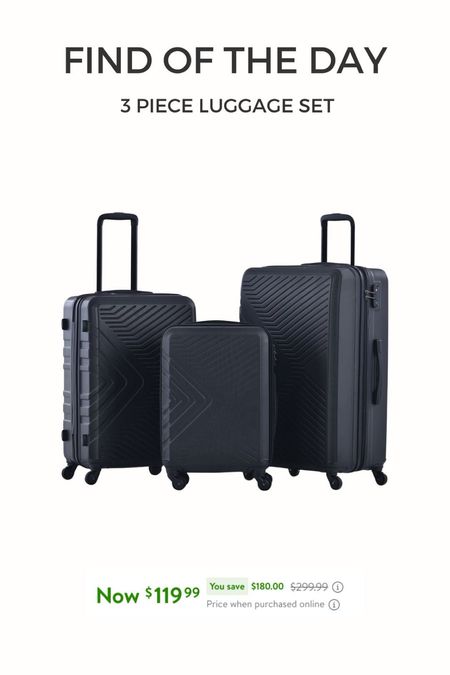 HUGE sale on this 3 piece luggage set!! Totally grabbing this for hubby! 

#LTKtravel #LTKsalealert