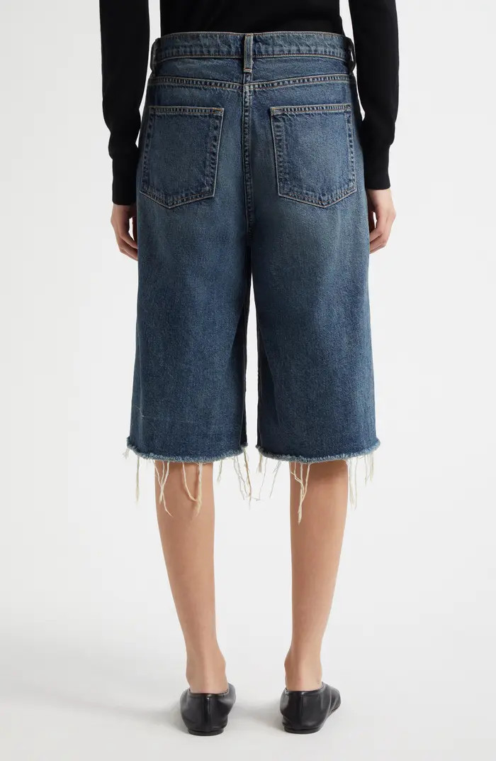 Nili Lotan Alona Frayed Denim Bermuda Shorts | Nordstrom | Nordstrom