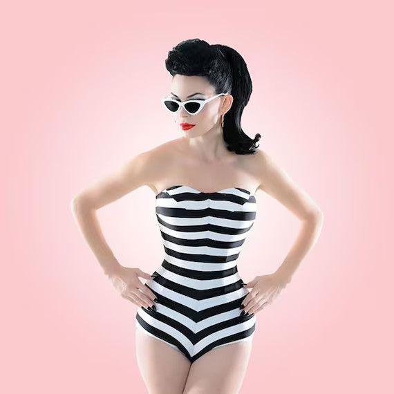 Barbie 1950s Retro Vintage One Piece Women's Swimsuit - Made to Order | Etsy (US)