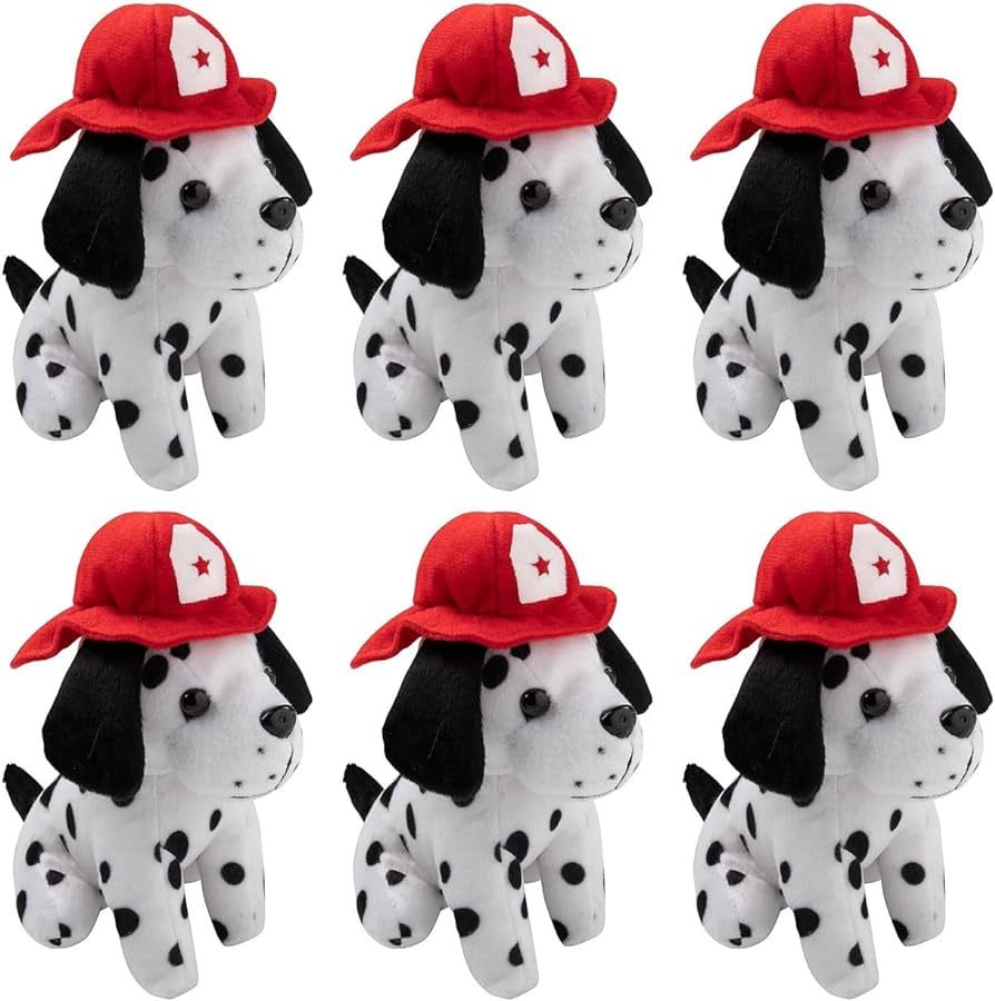 Plush Dalmation Firefighter Dogs w/Fire Hat | 12 Pc | 7 Inch Stuffed Fun Animals | Amazon (US)