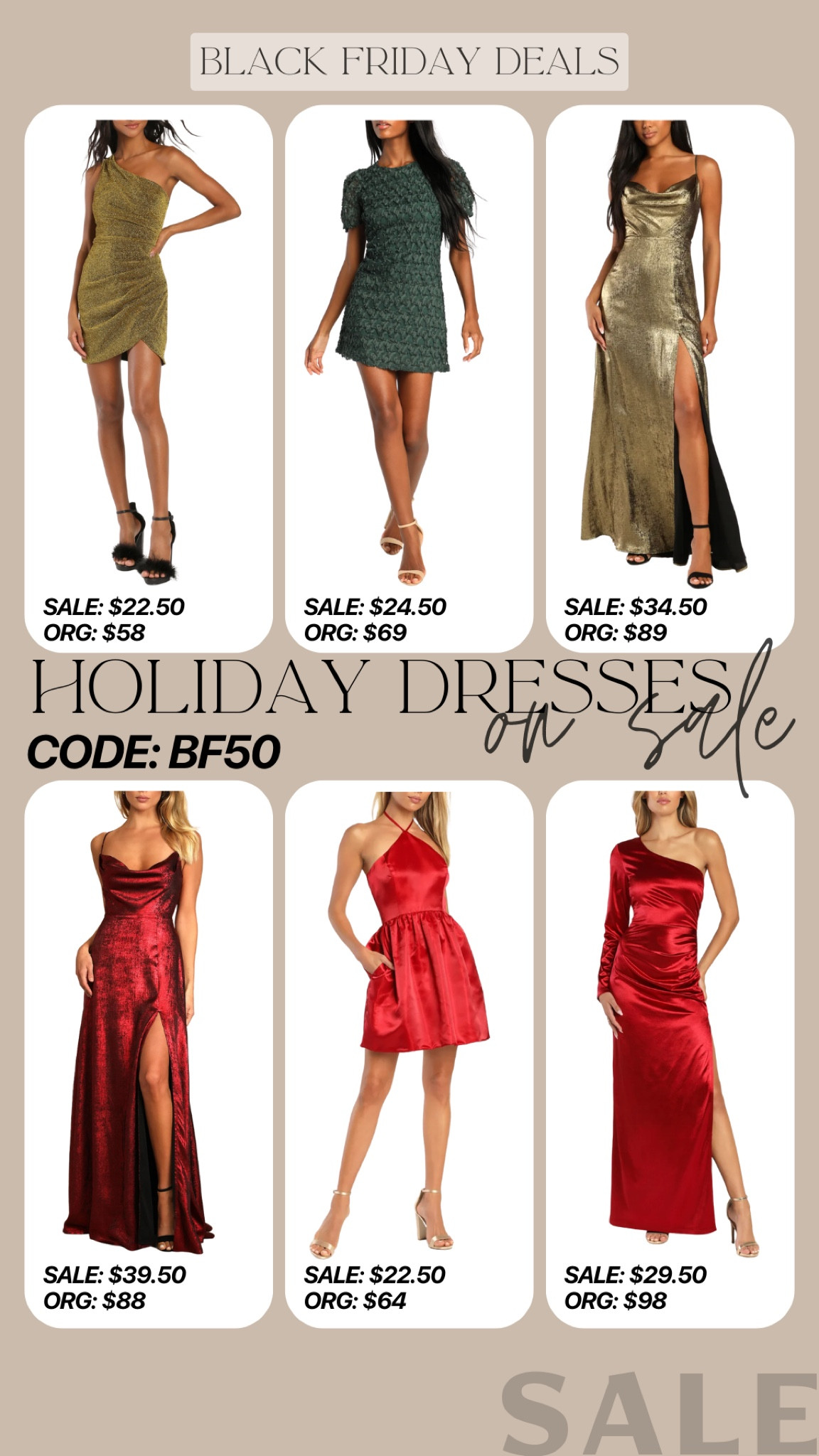 Lulus is having 50% off already sale items. Use code: BF50

Dressupbuttercup.com 

#dressupbuttercup 

#LTKGiftGuide #LTKsalealert #LTKstyletip