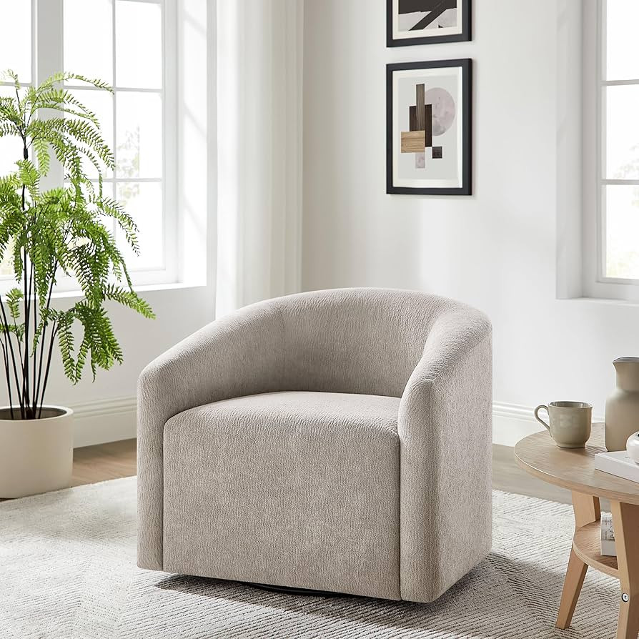 Swivel Accent Chair, 360° Swivel Barrel Chairs, Modern Upholstered Comfy Reading Chair for Livin... | Amazon (US)