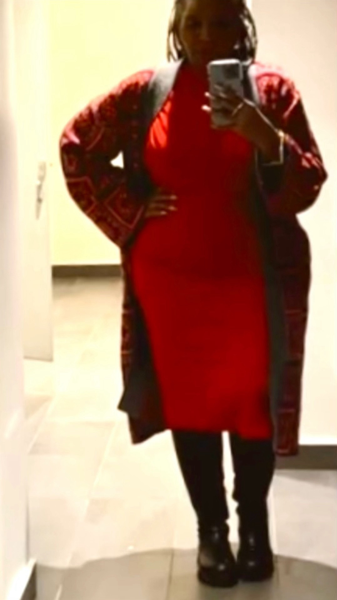 In a sea of raincoats & dark clothes… sometimes you have to be the spice 🌶️  This red dress & ruana is great both for the office & date night  #workwear #workchic

#LTKover40 #LTKstyletip #LTKworkwear