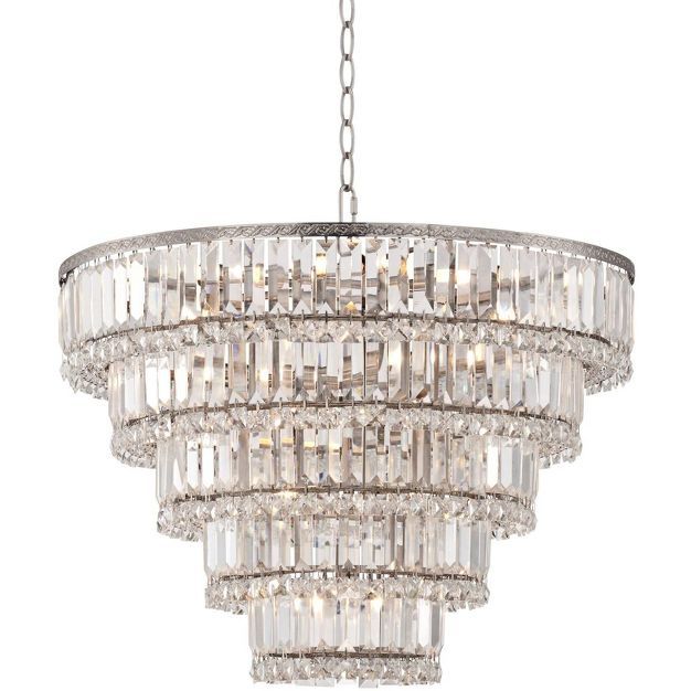 Vienna Full Spectrum Satin Nickel Chandelier 24 1/2" Wide Faceted Crystal Glass for Dining Room H... | Target