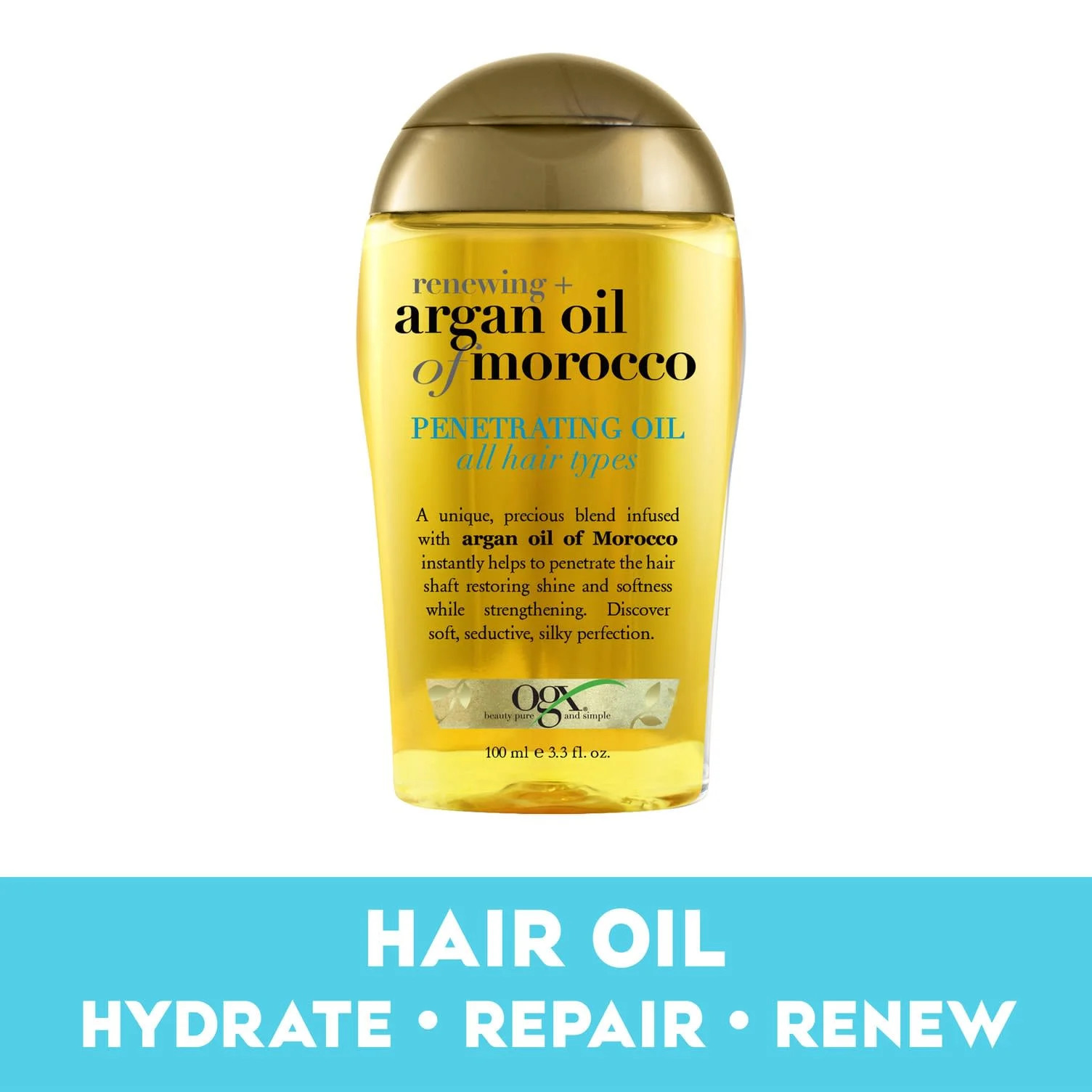 OGX Renewing + Argan Oil of Morocco Penetrating Hair Oil Treatment, 3.3 oz - Walmart.com | Walmart (US)