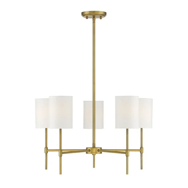 Trade Winds Lighting TW30072-NB Leslie 5 Light Chandelier in Natural Brass - Walmart.com | Walmart (US)