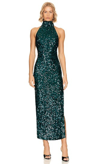 Halterneck Dress in Sea Moss | Revolve Clothing (Global)