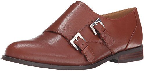 Nine West Women's Toastie Leather Monk Strap Flat, Dark Natural, 8.5 M US | Amazon (US)