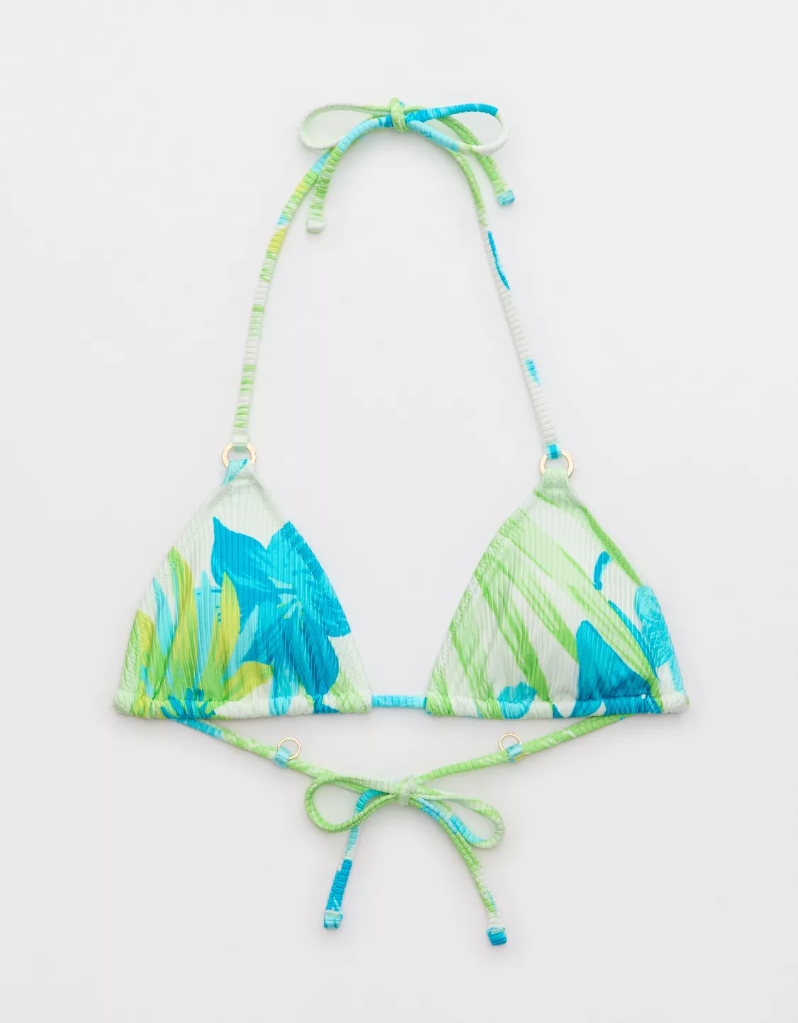 Aerie Shine Rib String Triangle Bikini Top | Aerie