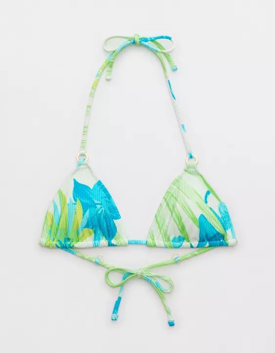 Aerie Shine Rib String Triangle Bikini Top | Aerie