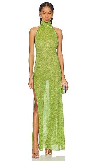 Lumiere Turtleneck Dress in Lime | Green Sparkly Dress Green Sparkle Dress Green Sequin Dress Outfit | Revolve Clothing (Global)