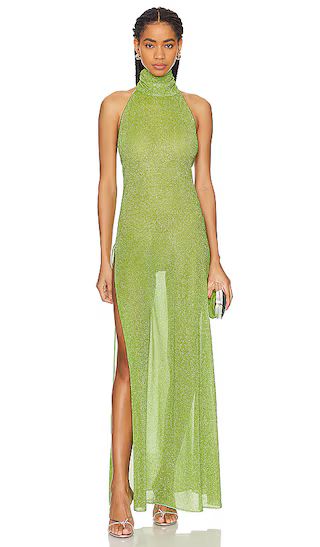 Lumiere Turtleneck Dress in Lime | Green Sparkly Dress Green Sparkle Dress Green Sequin Dress Outfit | Revolve Clothing (Global)