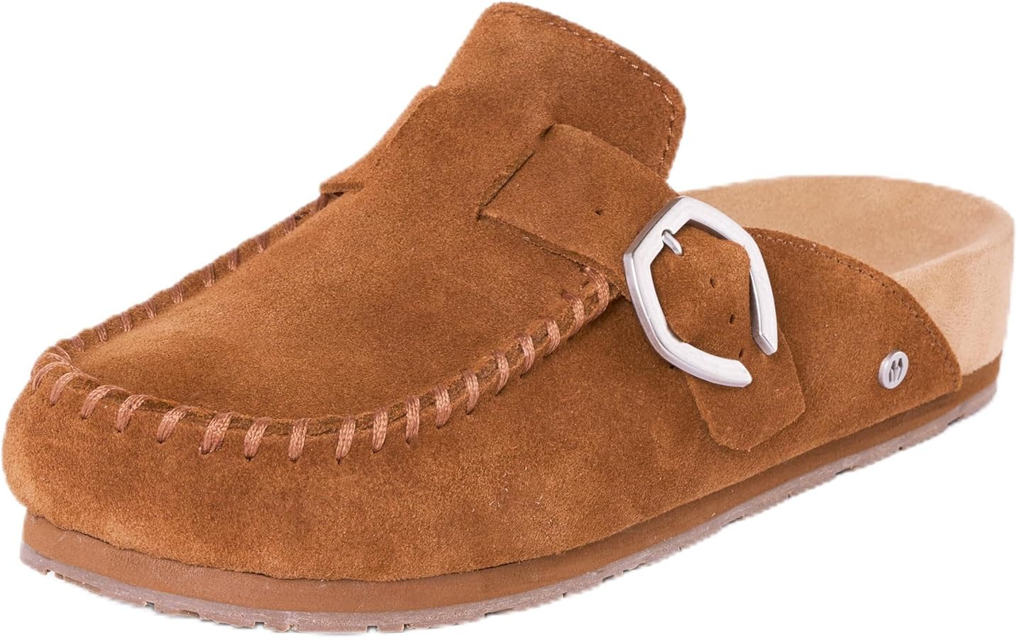 Minnetonka Women's Suede Buckle Clog Flexible Sole | Amazon (US)