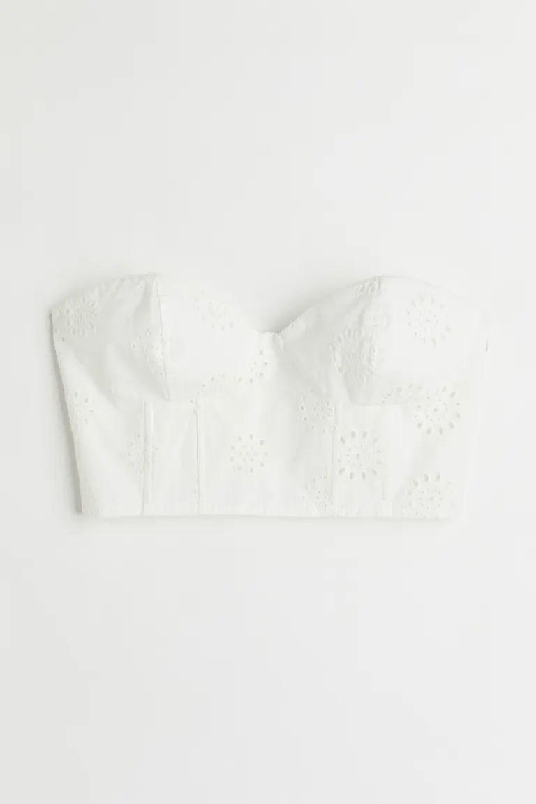 Eyelet Embroidery Corset-style Top | H&M (US)