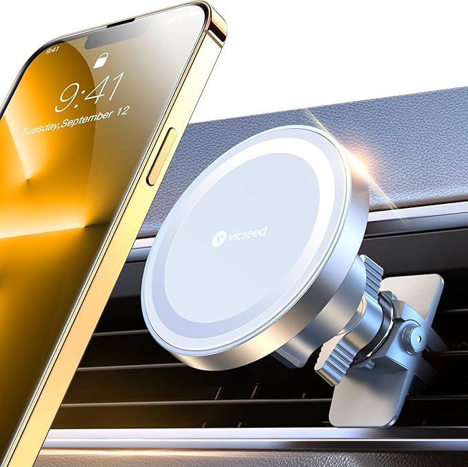 VICSEED for MagSafe Car Mount [Upgraded Strongest Magnet Power] Magnetic Phone Holder for Car Ven... | Amazon (US)