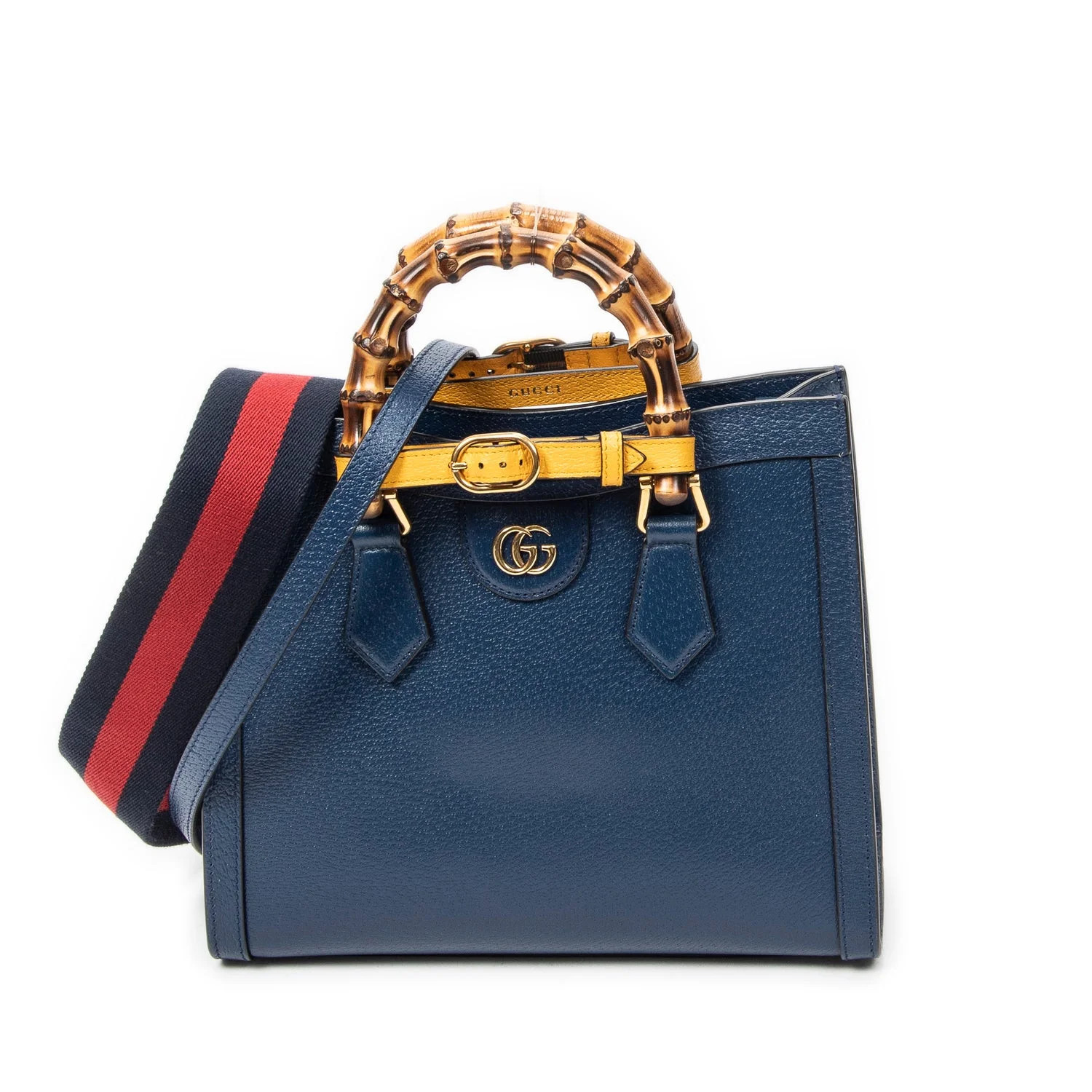 Gucci Leather Medium Diana Bamboo Tote - Blue Shoulder Bags, Handbags - GUC2017522 | The RealReal | The RealReal