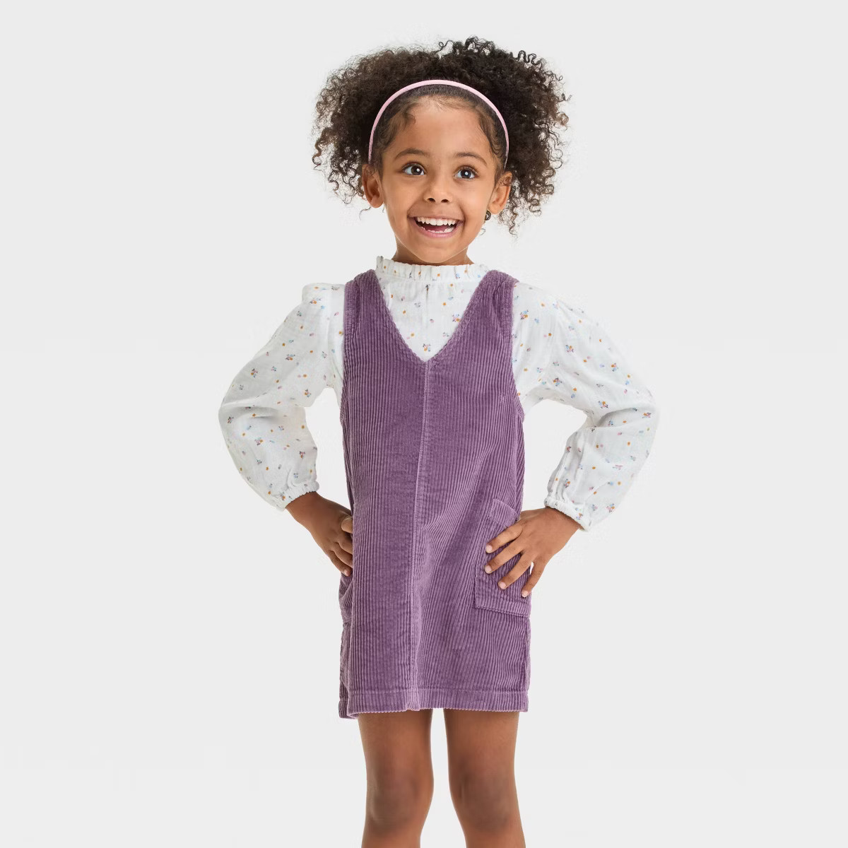 Toddler Girls' Corduroy Short Sleeve Skirtall - Cat & Jack™ Plum Purple | Target