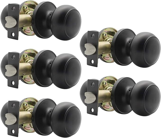 Probrico Passage Interior Door Knobs Hall and Closet Door Handle Keyless Black Lockset Stainless ... | Amazon (US)