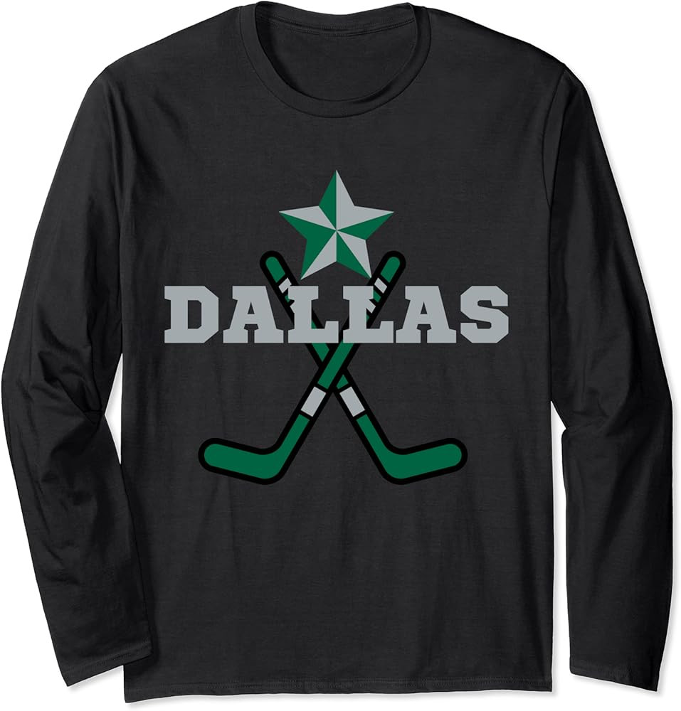 Dallas Sports Ice Hockey Team Athletic Novelty Long Sleeve T-Shirt | Amazon (US)