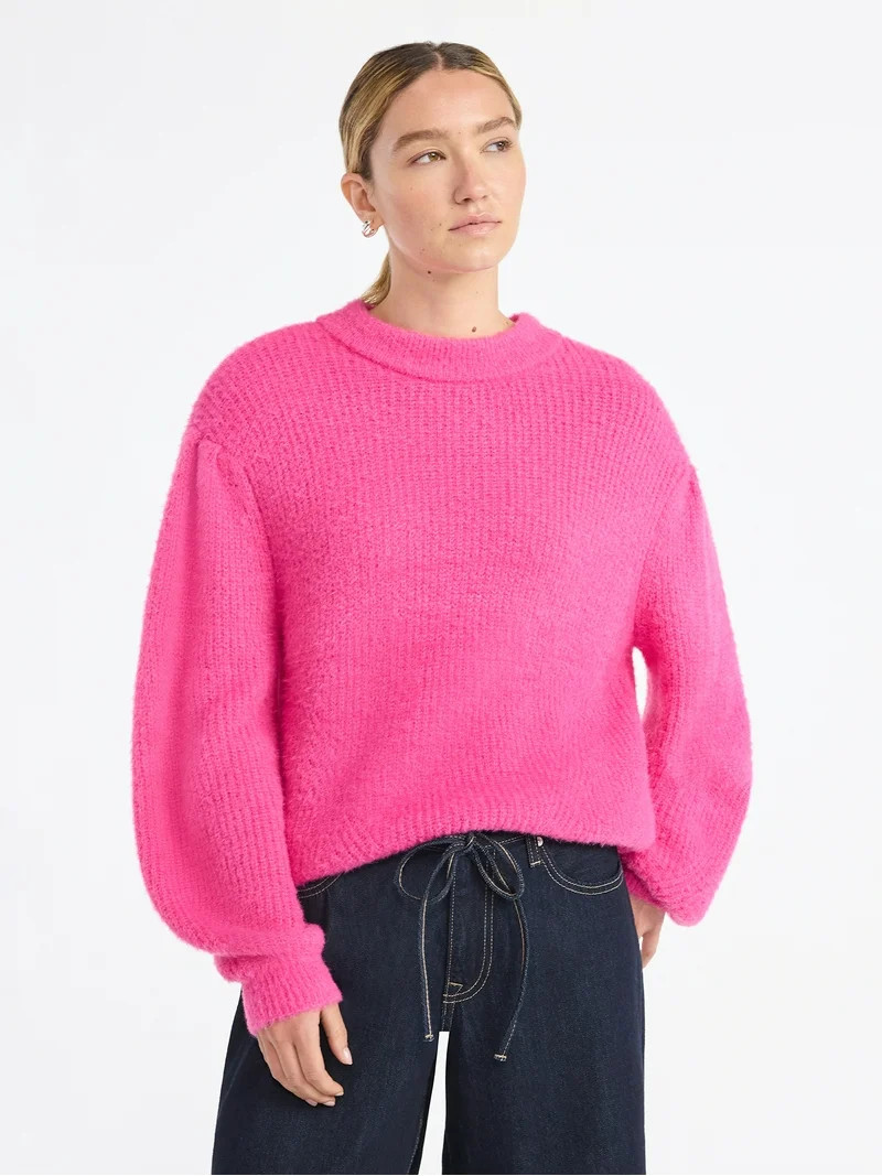 Scoop Women's and Women's Plus Oversized Sweater, Lightweight, Sizes XS-4X | Walmart (US)
