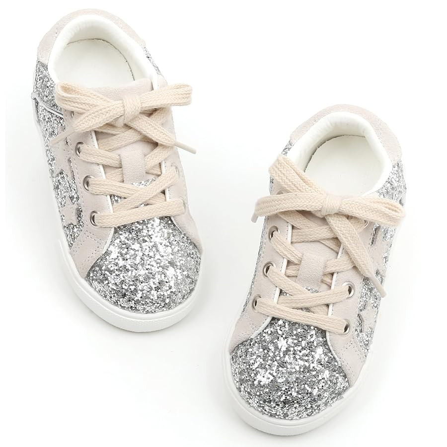 GINFIVE Toddler Girls Sneakers Little Girls Slip On Shoes Glitter Sneakers Toddler | Amazon (US)
