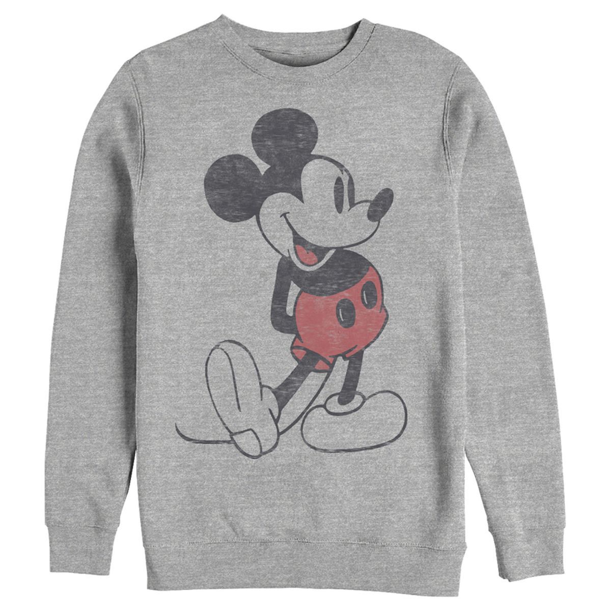 Men's Mickey & Friends Distressed Mickey Mouse Pose Sweatshirt | Target