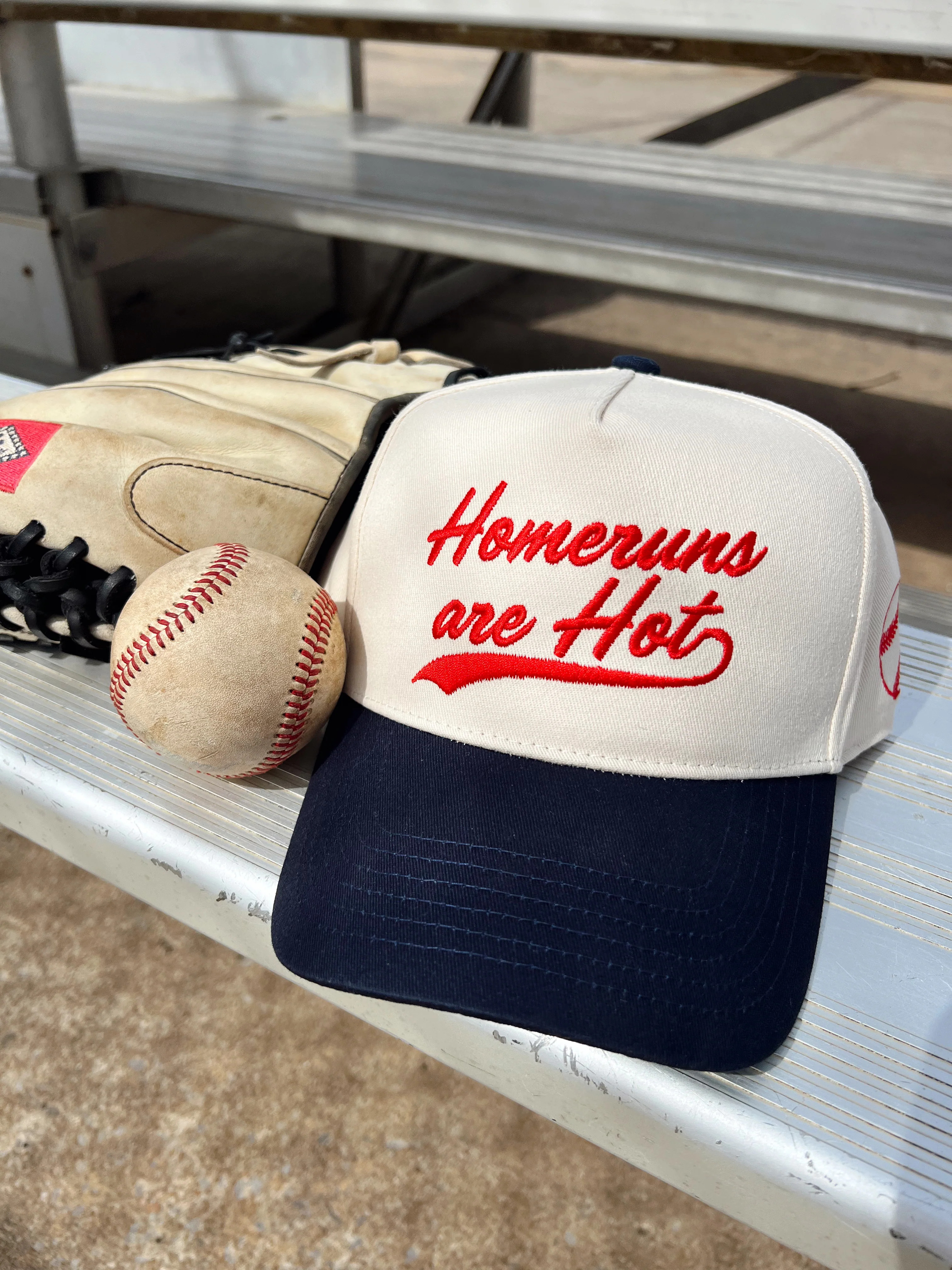 Homeruns are Hot - Navy Vintage Trucker Hat | KenzKustomz