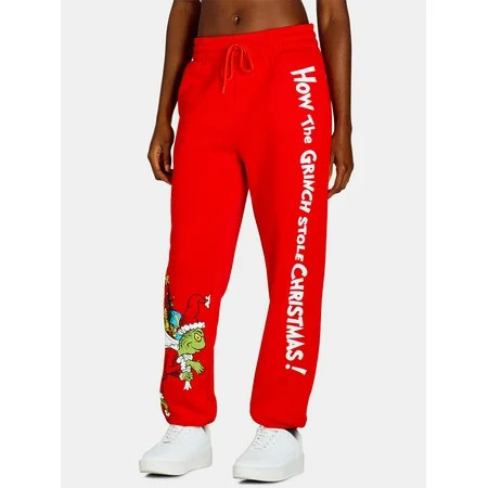 Dr. Seuss Women’s The Grinch Graphic Jogger Pants 28” Inseam Sizes XXS-XXL | Walmart (US)