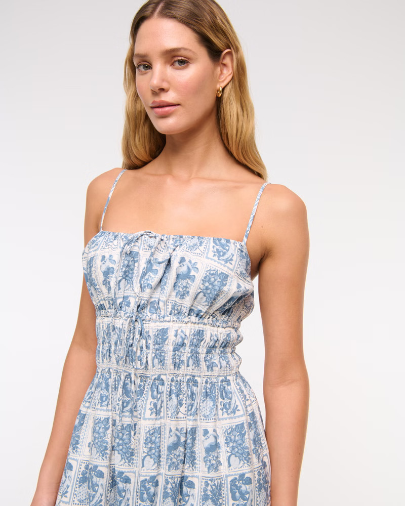 Women's Smocked Tie-Front Maxi Dress | Women's Dresses & Jumpsuits | Abercrombie.com | Abercrombie & Fitch (US)