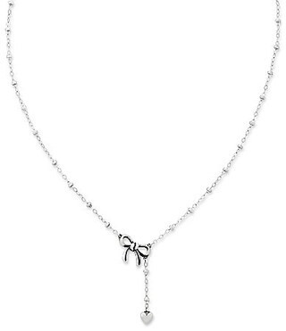 James Avery Delicate Bow and Heart Lariat Necklace - 20 in. | Dillard's