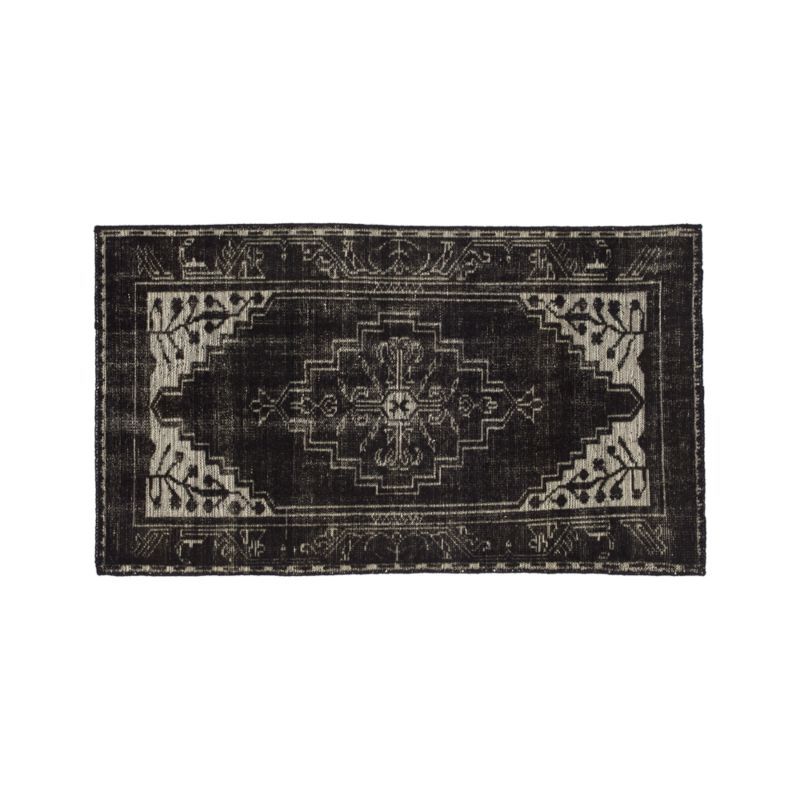 Anice Black Hand Knotted Oriental-Style Rug 3'x5' + Reviews | Crate & Barrel | Crate & Barrel