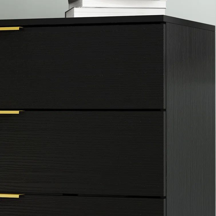 Lavale 29.7'' Tall 3 - Drawer Nightstand in Black | Wayfair North America