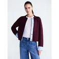 Free Assembly Women's Cropped Sweater Jacket, Sizes XS-XXL | Walmart (US)