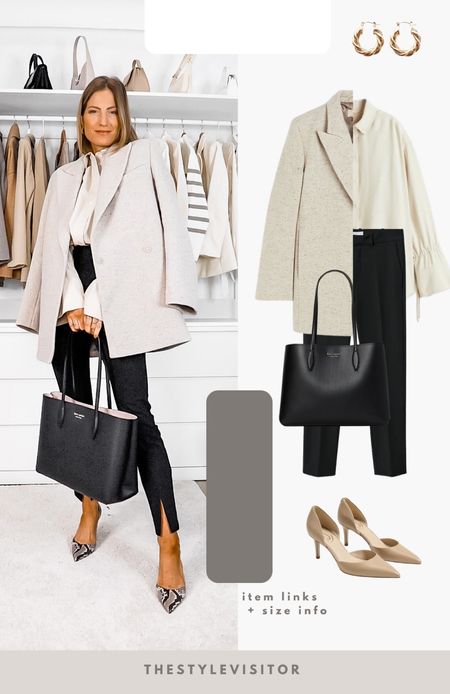 Love this melange wool jacket, it looks like a blazer and is oversized so picked up xs. Also nice with a cream colored jumper and full length pants. Pants are old so suggested other ones. Read the size guide/size reviews to pick the right size.

Leave a 🖤 to favorite this post and come back later to shop 

#work outfit #blouse #shirt #office outfit #officewear #neutrals 

#LTKstyletip #LTKworkwear #LTKSeasonal