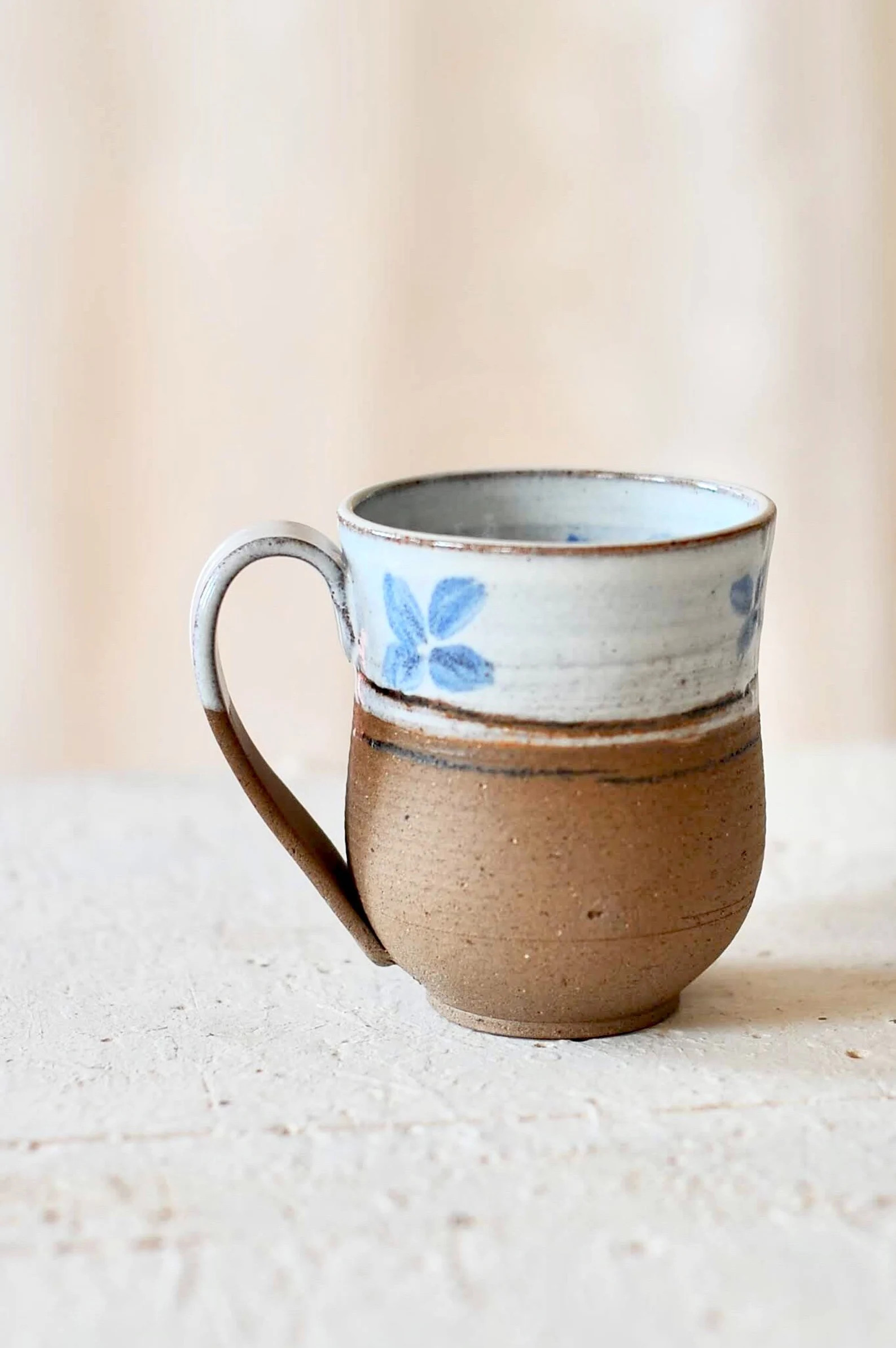 Pottery Mug With Blue Flowers - Etsy | Etsy (US)