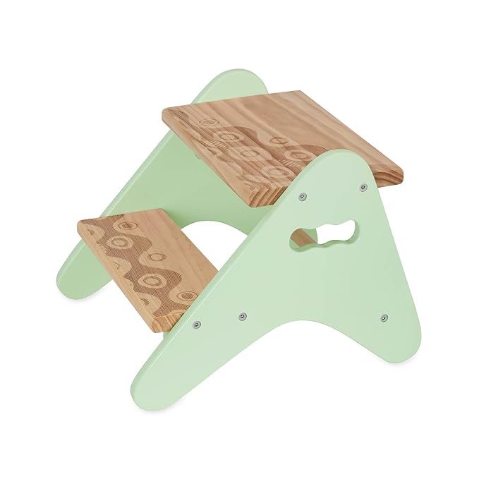 B. spaces by Battat - Peek-a-Boost – Wooden Two-Step Stool – Mint & Wood | Amazon (US)
