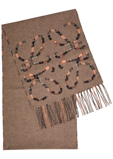 Anagram checked silk and cashmere-blend scarf | Harvey Nichols