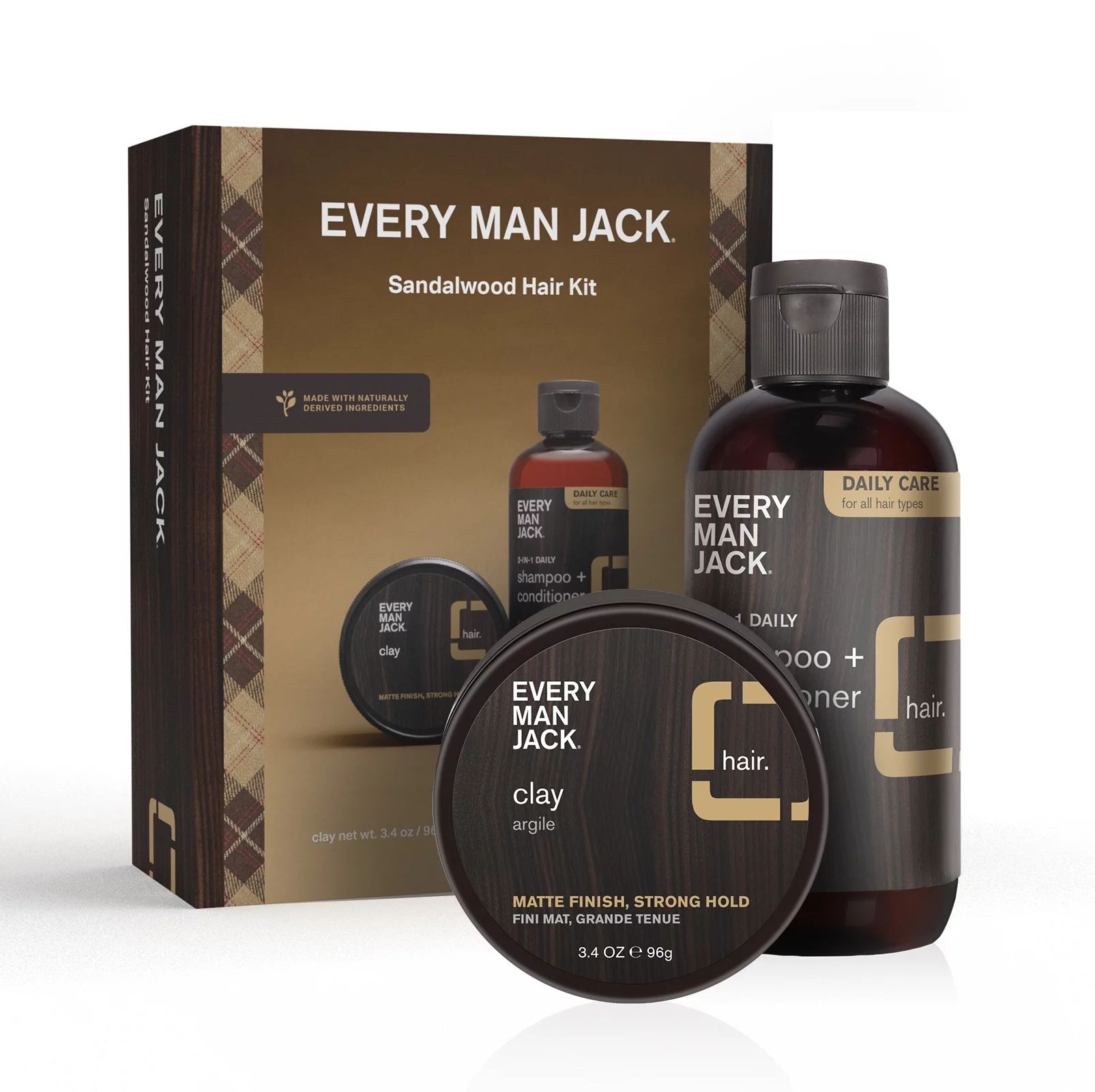 Every Man Jack Sandalwood Daily Hair Care Holiday Gift Set for Men, Naturally Derived ($20 Value) | Walmart (US)