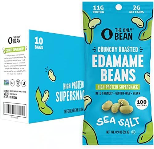 The Only Bean Crunchy Dry Roasted Edamame Snacks (Sea Salt), Keto Snack Food, High Protein (11g) ... | Amazon (US)